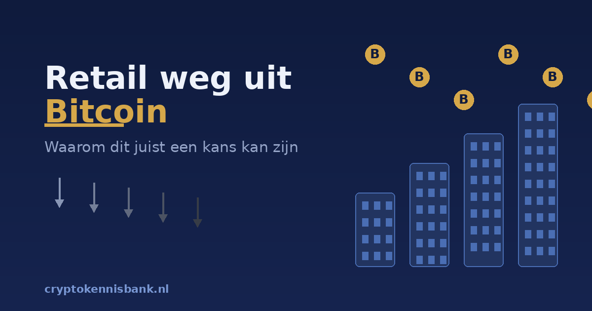 Retail weg uit Bitcoin terwijl instituten bijkopen — illustratie verschuiving in eigenaarschap